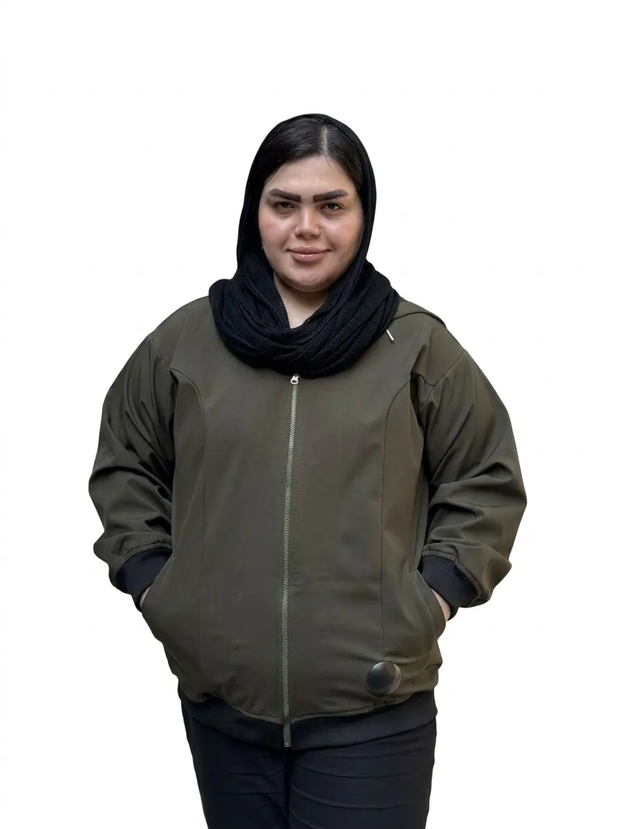 هودی زیپ دار سایز بزرگ زنانه پشت پلار